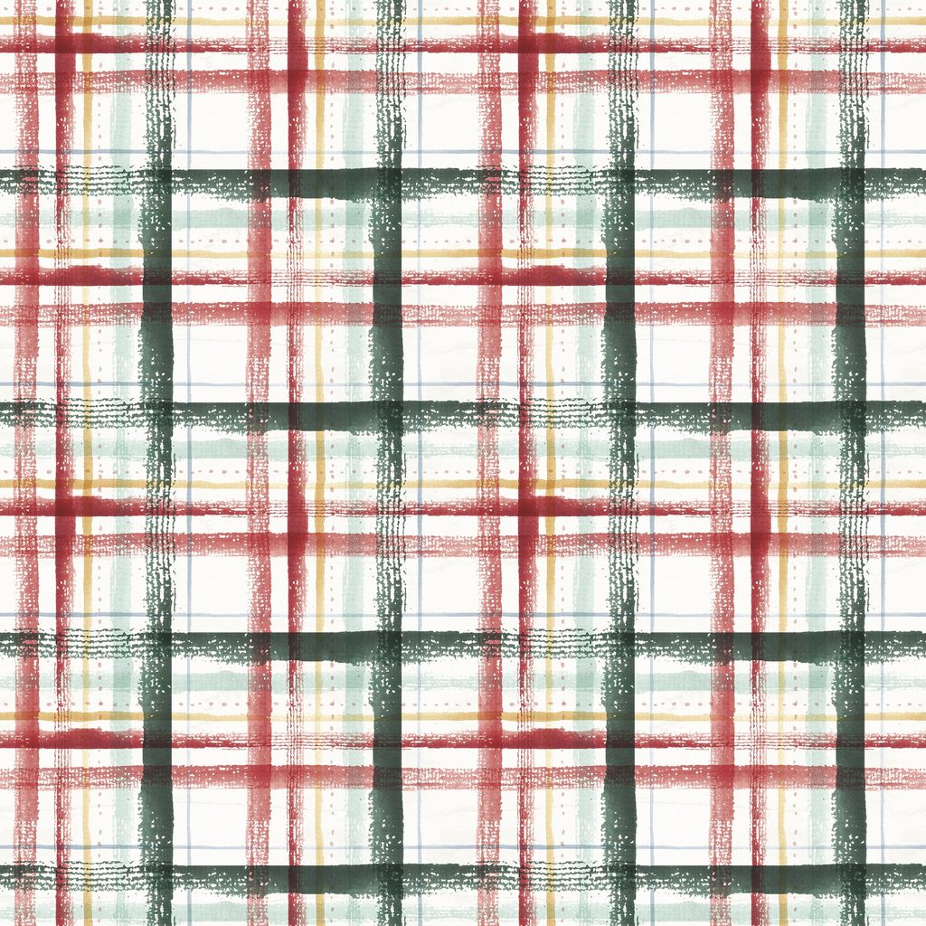[T125-008-185] T125-008-185 / Plaid - Cream/Red