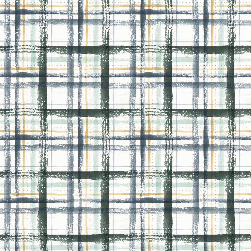 [T125-008-187] T125-008-187 / Plaid - Cream/Blue