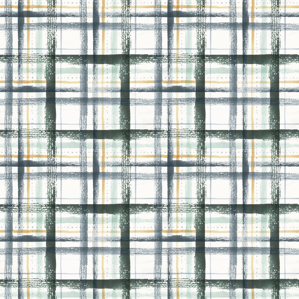 [T125-008-187] T125-008-187 / Plaid - Cream/Blue