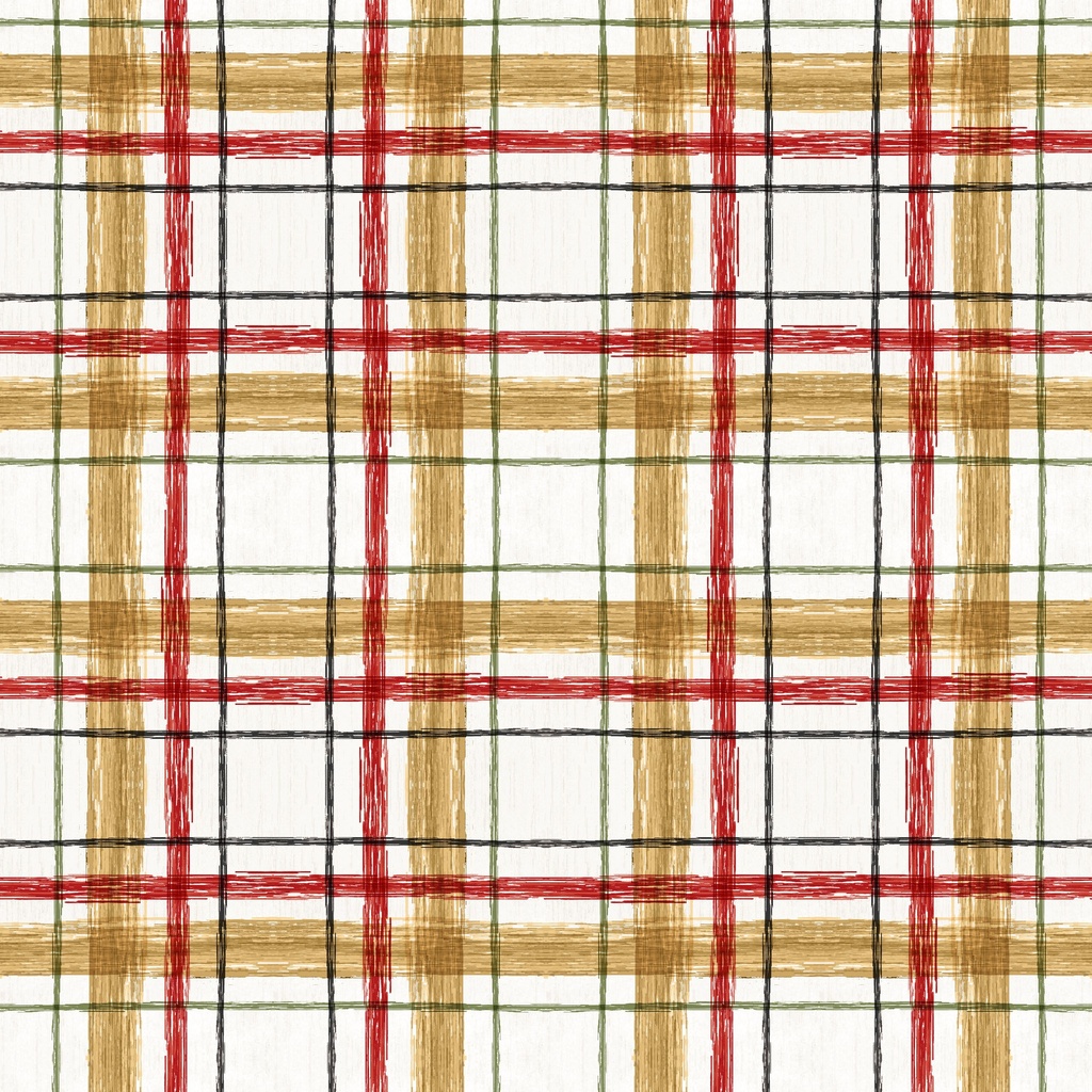 [T115-023-135] T115-023-135 / Plaid - Gold/Red