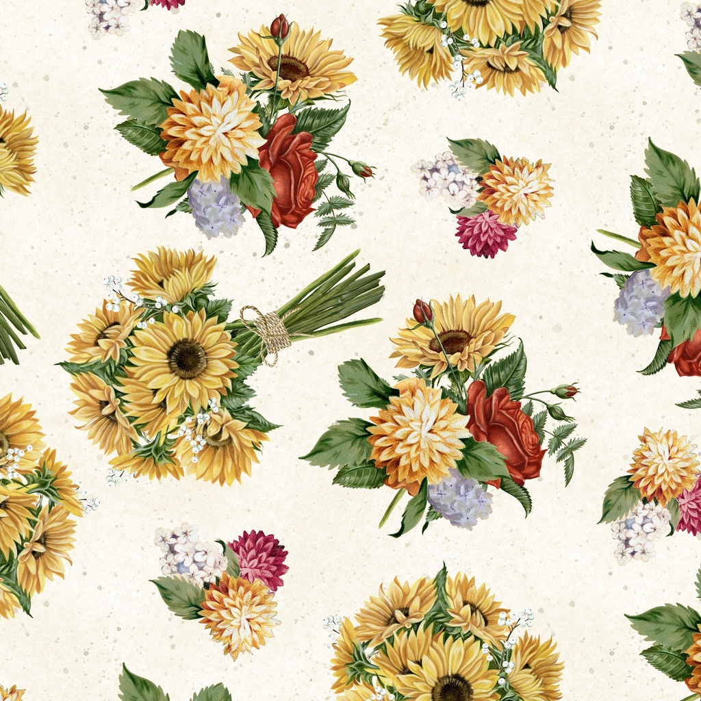 [W195-017-138] W195-017-138 / Bouquets - Cream