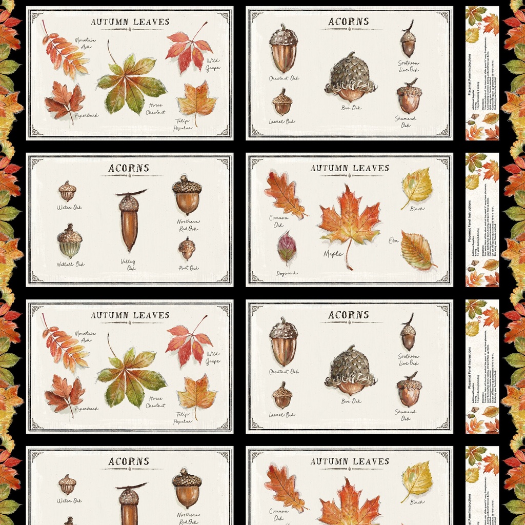 [W115-037-194] W115-037-194 / Toasted Chestnut Placemat Panel - Multi