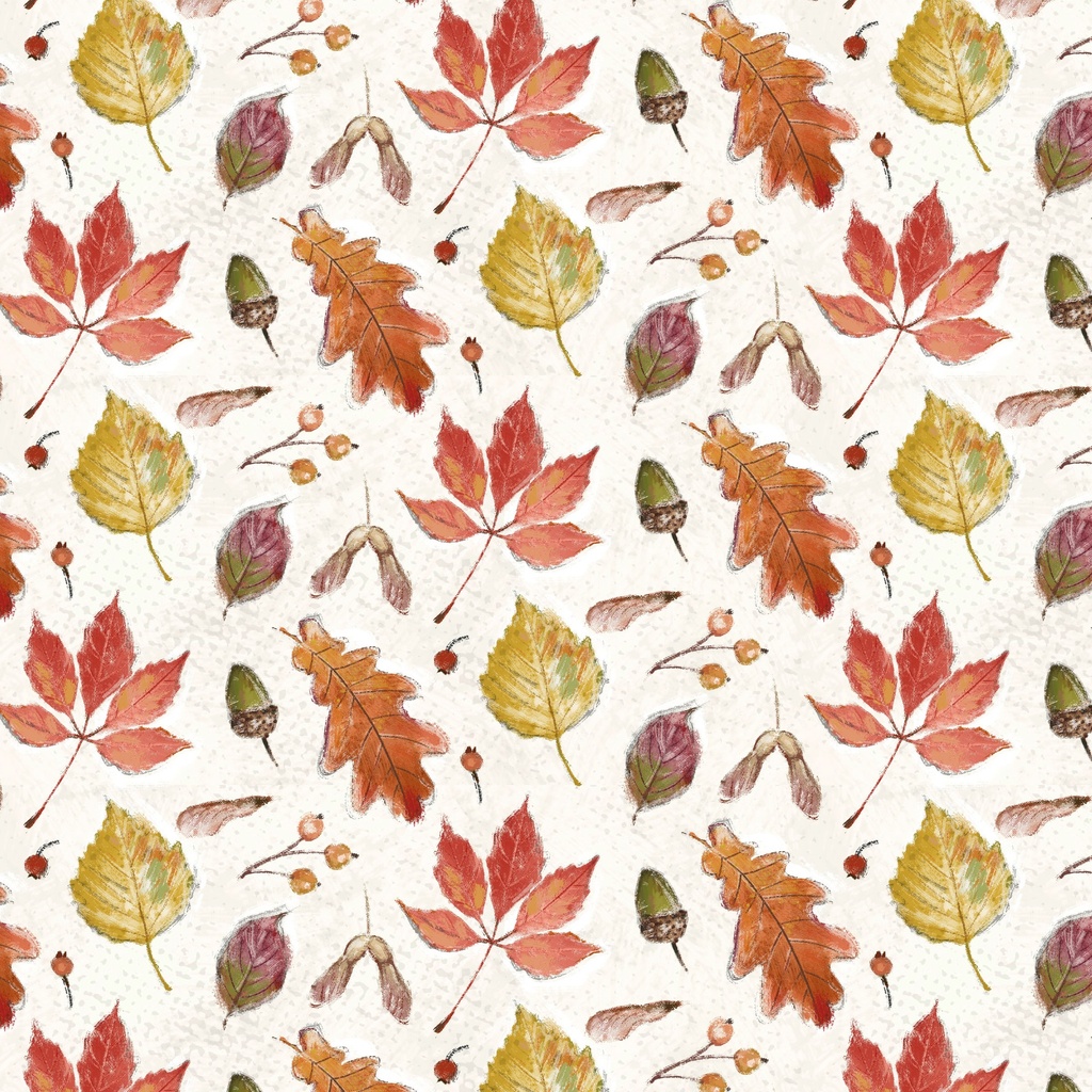 [W115-042-153] W115-042-153 / Leaves - Cream