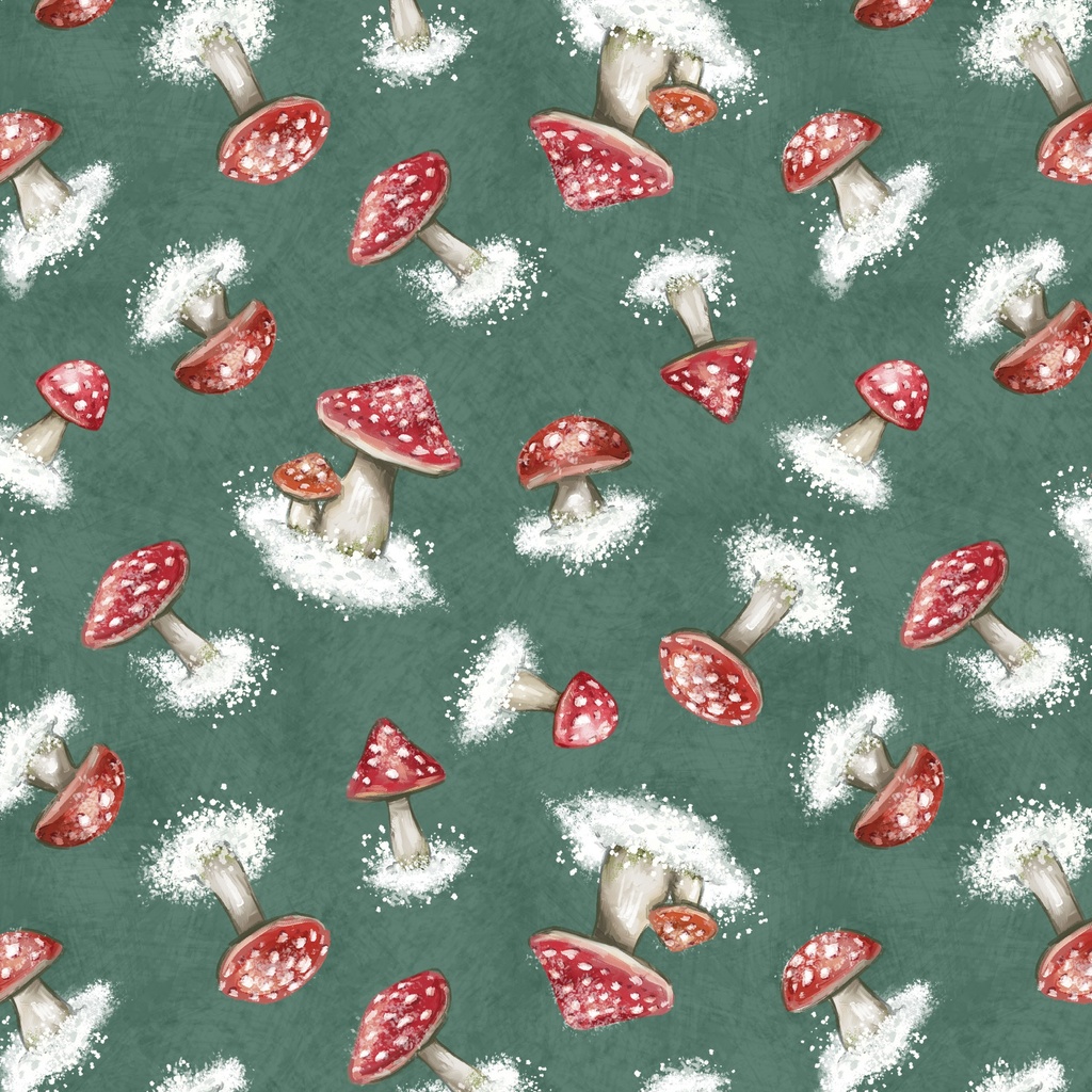 [T140-004-715] T140-004-715 / Mushrooms - Teal