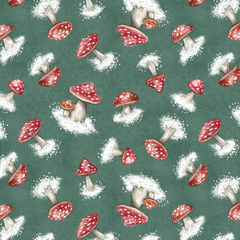 [T140-004-715] T140-004-715 / Mushrooms - Teal