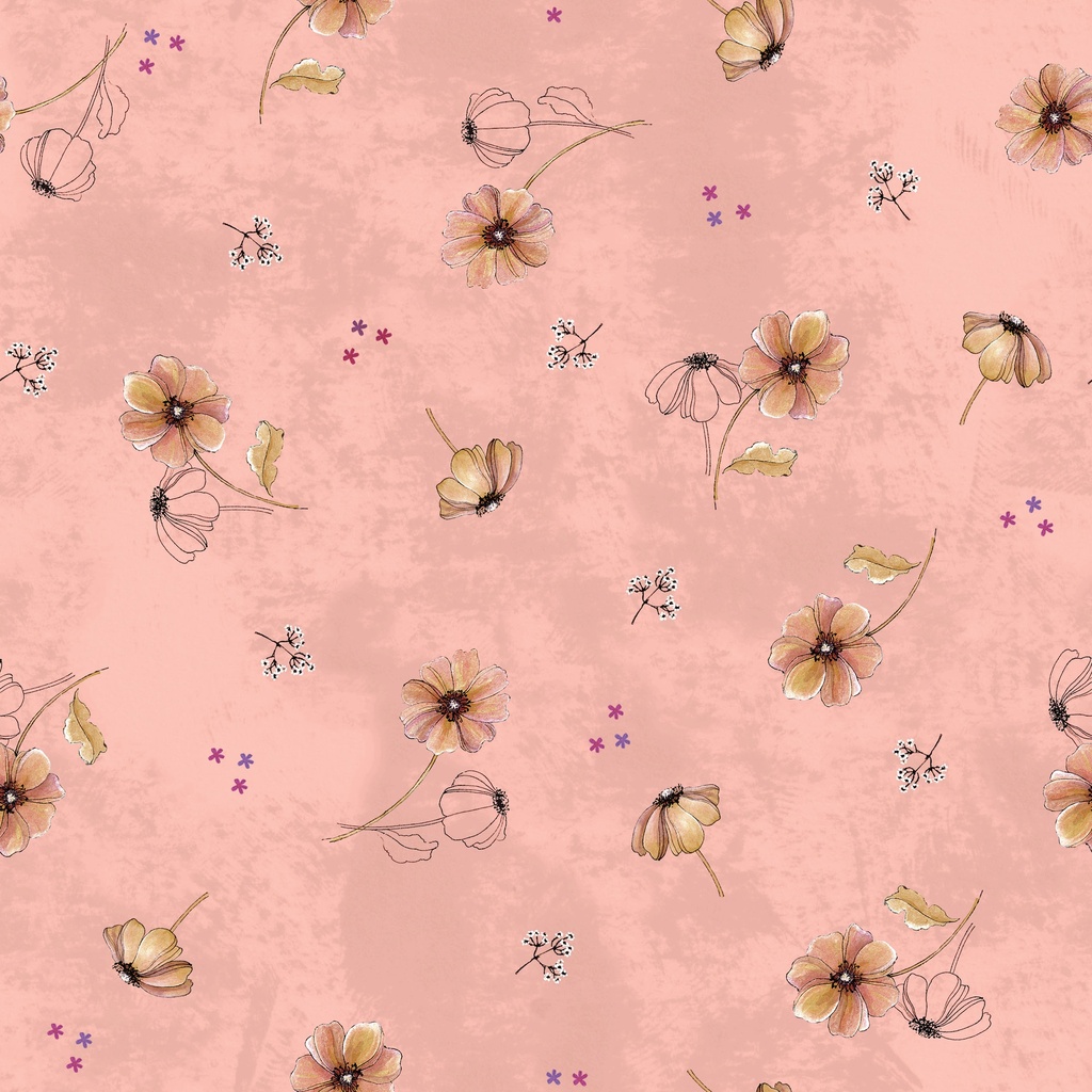 [T130-019-429] T130-019-429 / Medium Floral - Coral
