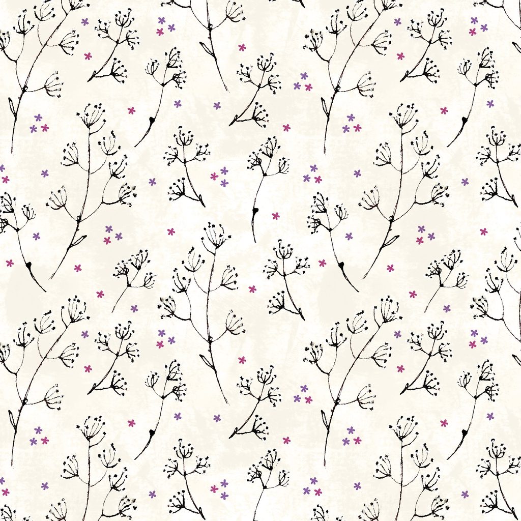 [T130-020-196] T130-020-196 / Floral Sprigs - Cream