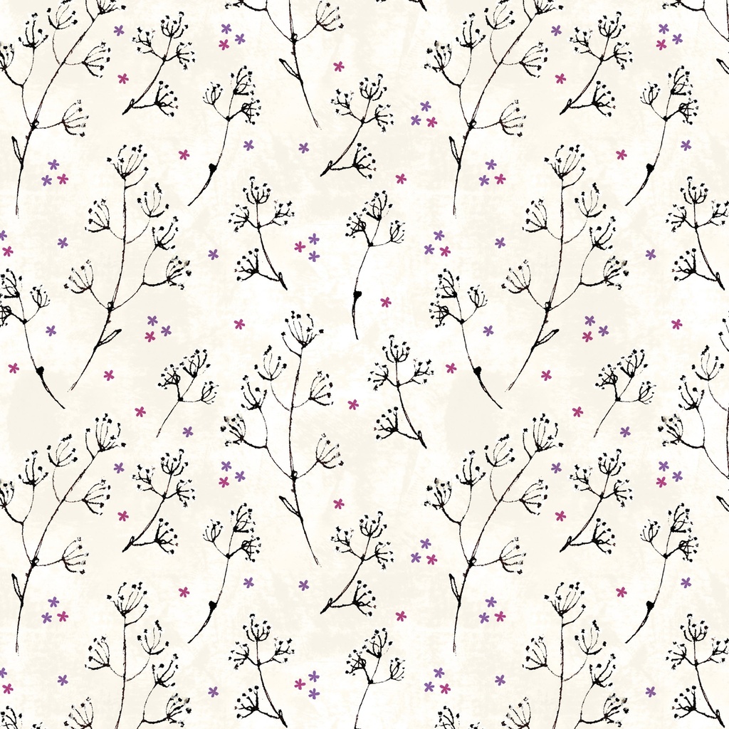[T130-020-196] T130-020-196 / Floral Sprigs - Cream