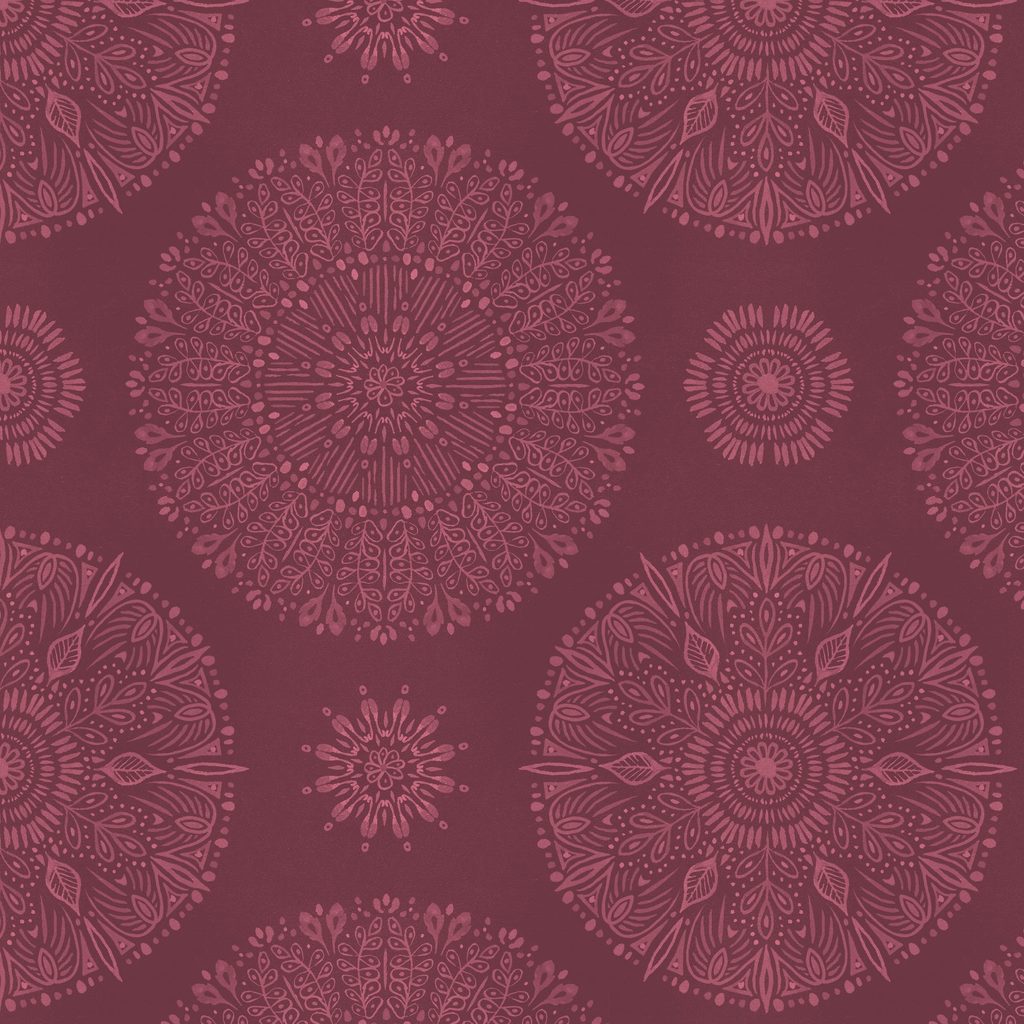 [T125-011-555] T125-011-555 / Medallions - Burgundy