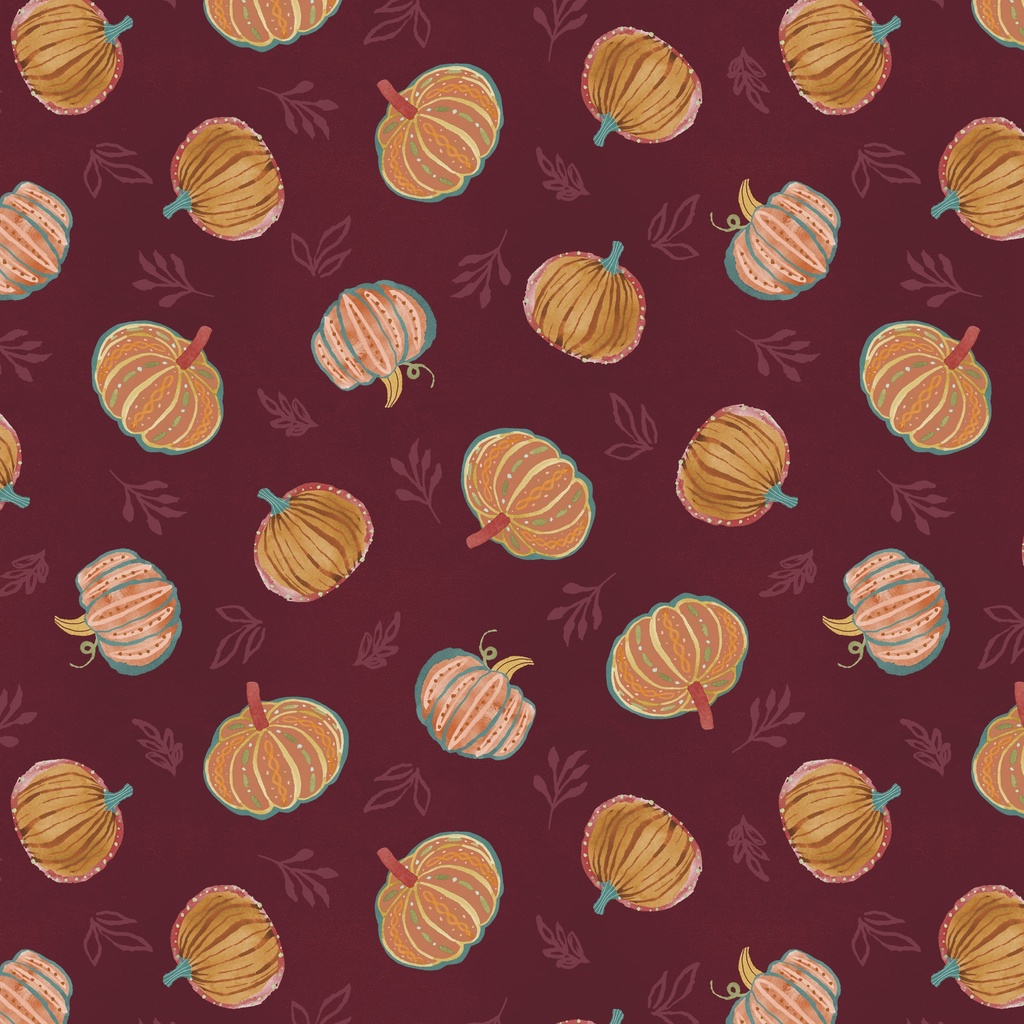 [T125-012-547] T125-012-547 / Pumpkins - Burgundy