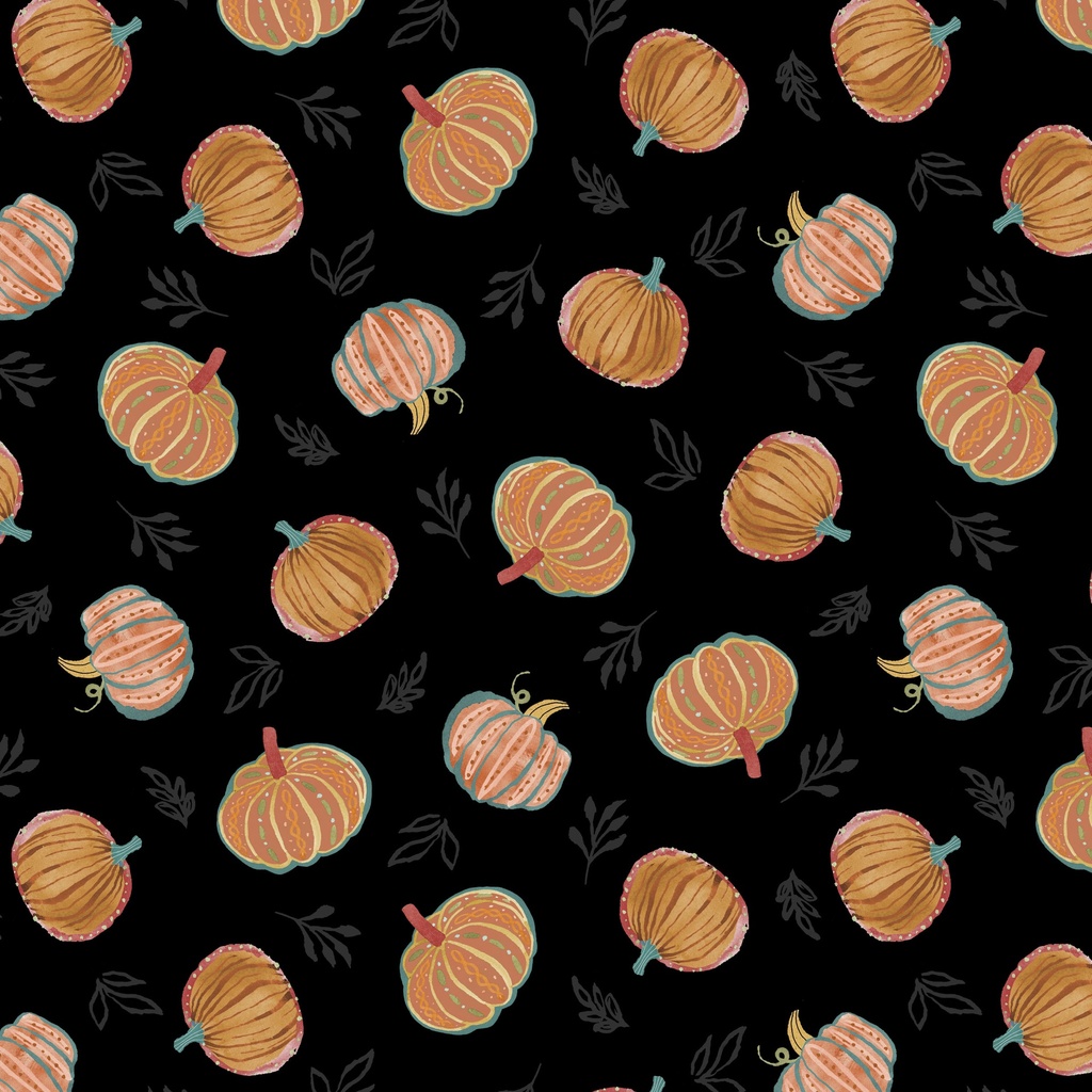 [T125-012-947] T125-012-947 / Pumpkins - Black