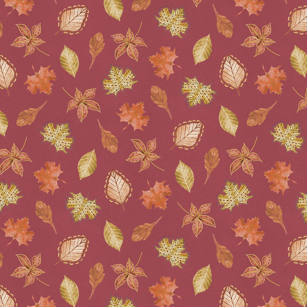 [T125-013-548] T125-013-548 / Leaves - Burgundy