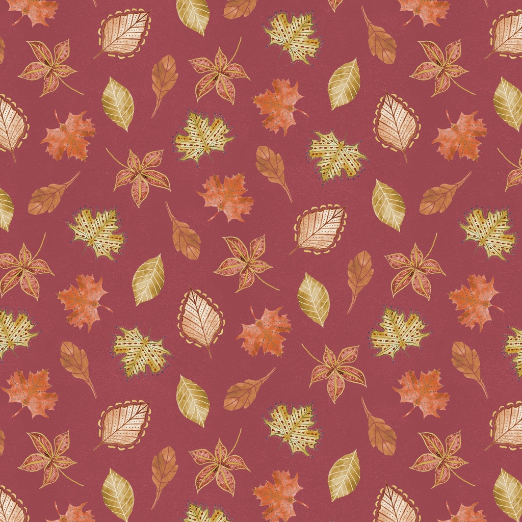 [T125-013-548] T125-013-548 / Leaves - Burgundy