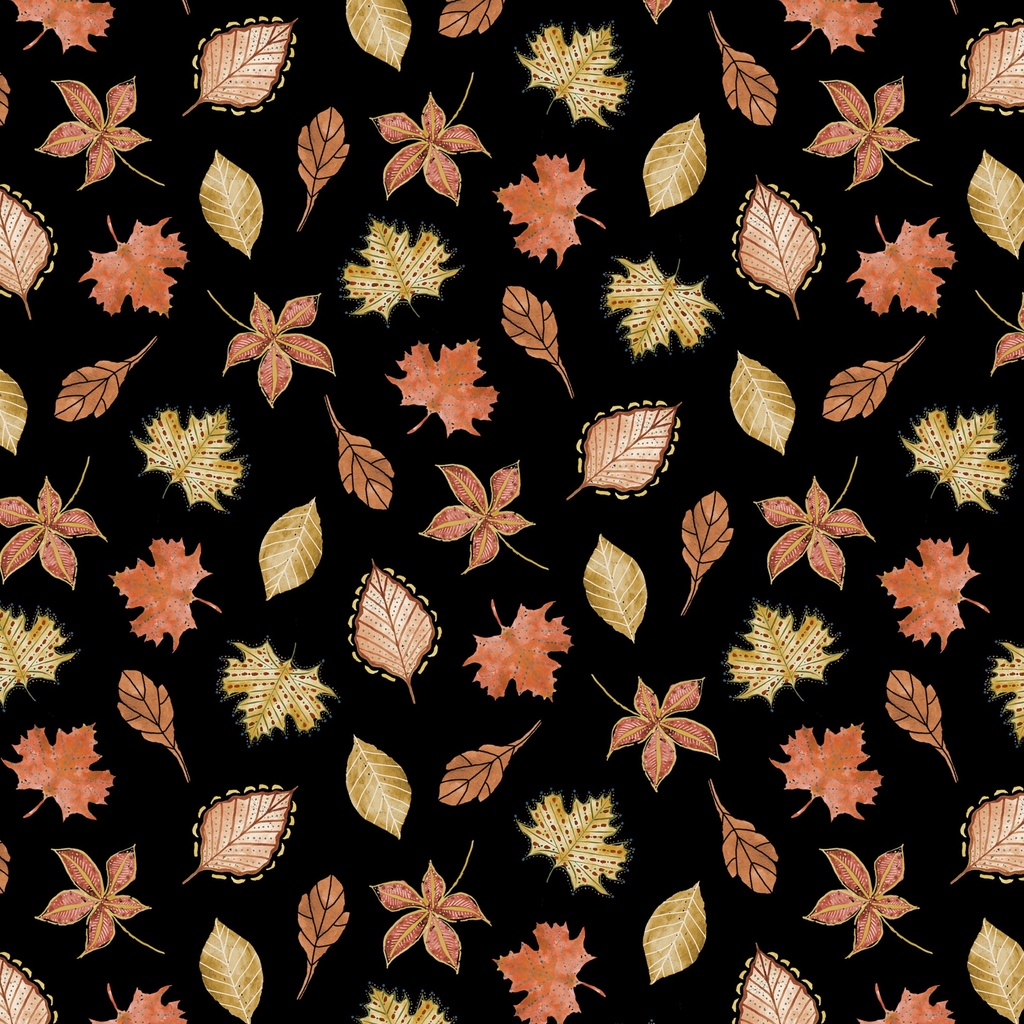 [T125-013-948] T125-013-948 / Leaves - Black