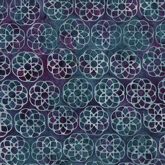 Geometric Flower-Multi Purple Blue Grey Twilight