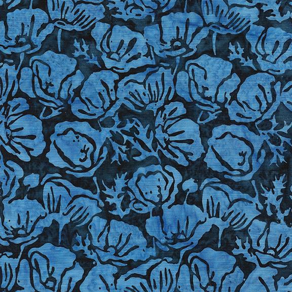122456585 / Poppies Floral-Blue Navy
