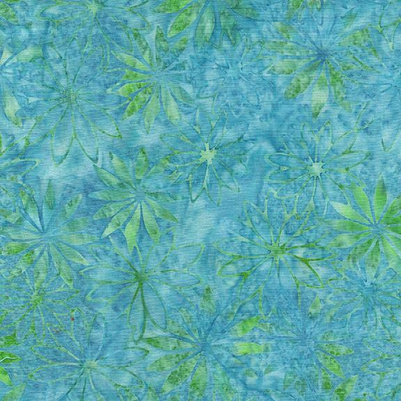 Star Floral-Multi Blue Green Marbles