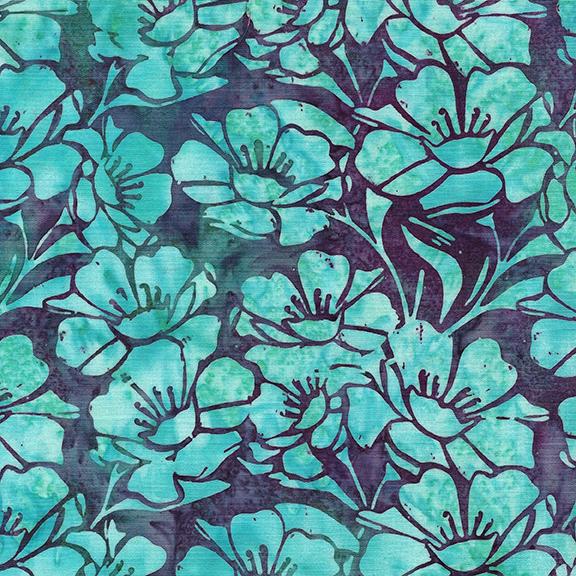 Large Floral-Multi Purple Teal Blue