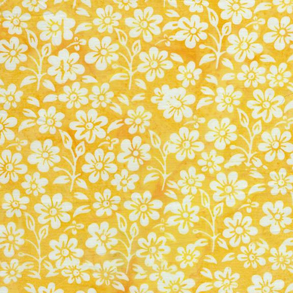 122520240 / Small Flowers and Leaves Yellow Cornmeal