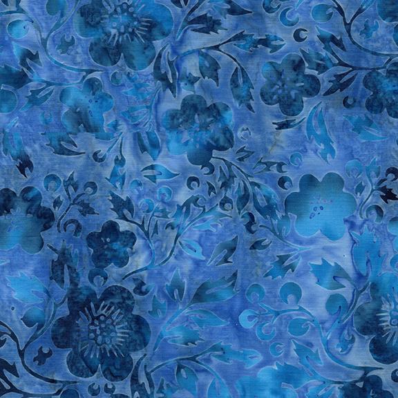 122519513 / Flowers and Leaves Blue Shark