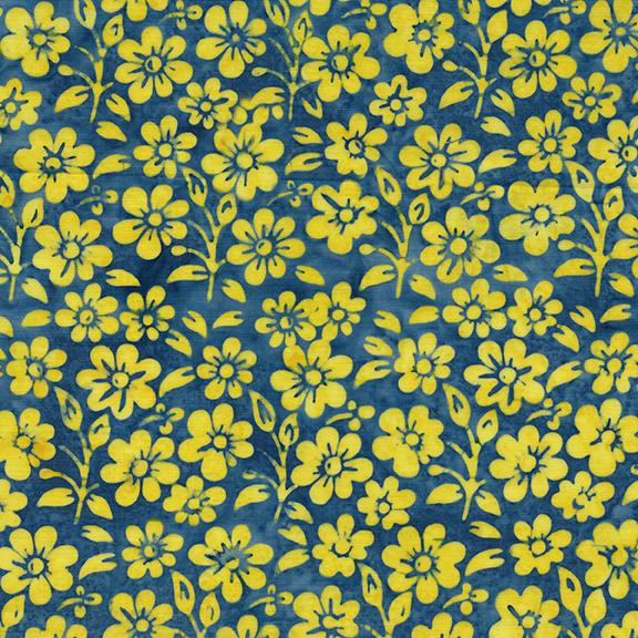 122520560 / Small Flowers and Leaves Blue French Blue