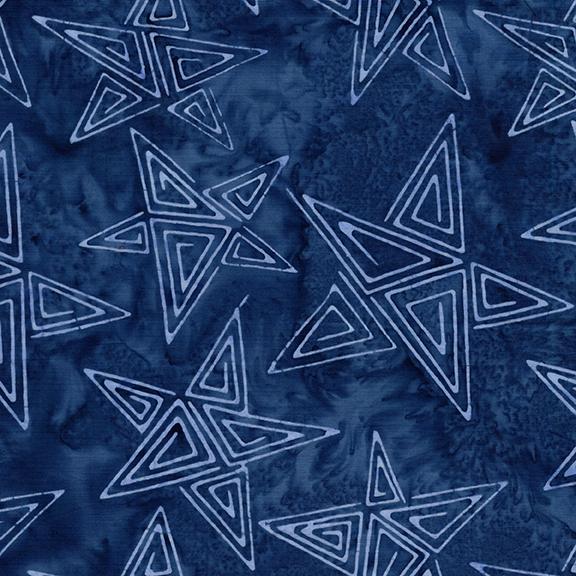 Spirals in Stars Blue French Blue
