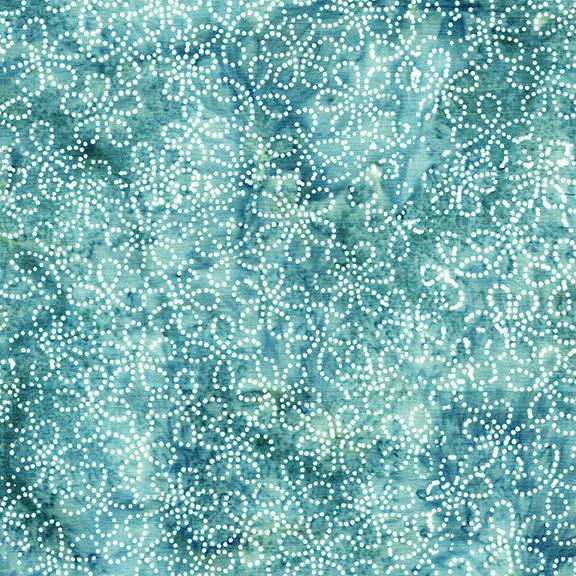 Floral Dots Teal Aqua