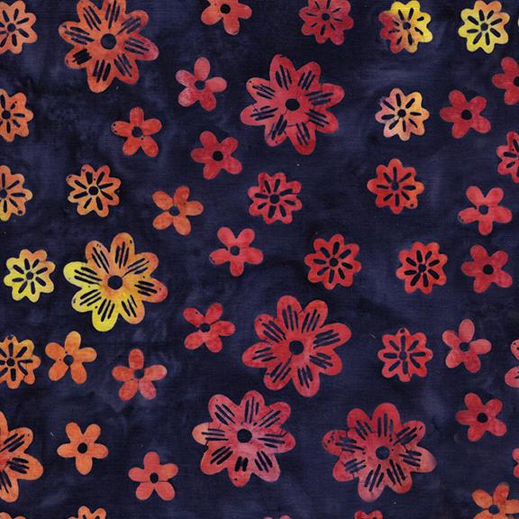 Assorted Flowers Blue Navy