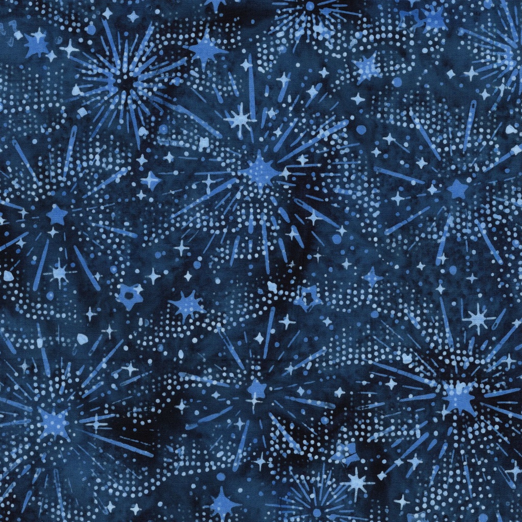 122564570 / Sunburst Stars Blue Cornflower