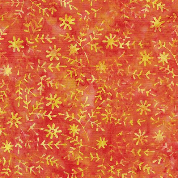 Sprig With Small Daisy-Orange Vermillion