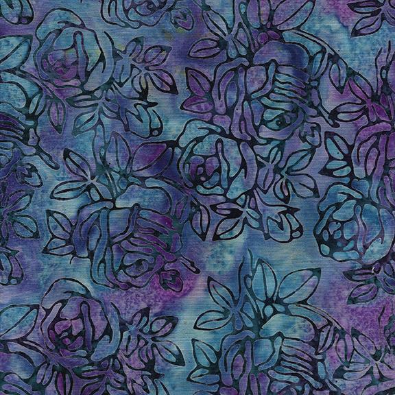 Large Rose-Multi Purple Blue Grey Twilight