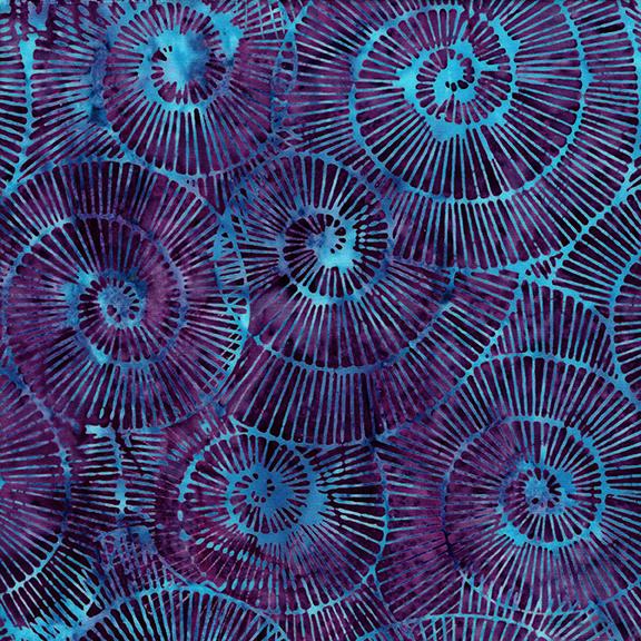 Fossil Spirals-Multi Blue Turquoise Purple