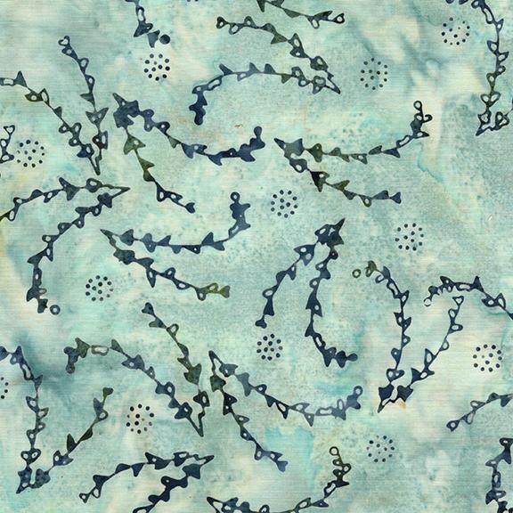 Lines of Vines-Multi Grey Teal Iceberg