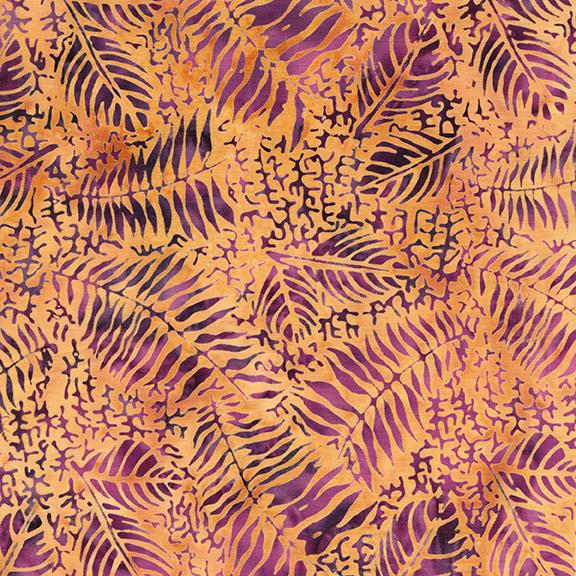 Fossil Fern Leaf-Multi Purple Burgundy Gold