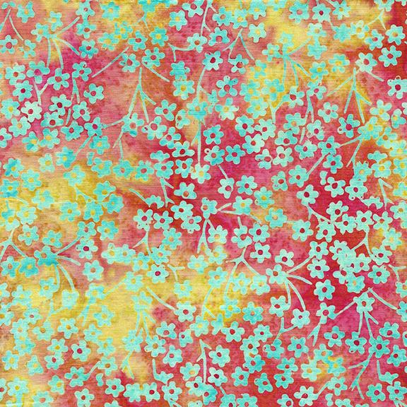 Round Flower Stems-Multi Pink Orange Sunset