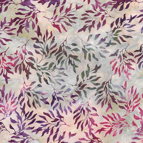 712404891 / Wavy Leaves-Multi Pale Coral Teal