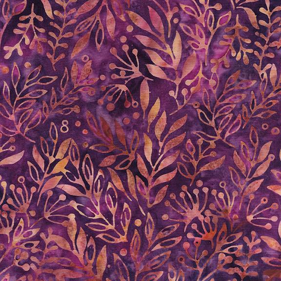 112419890 / Leaves with Dandelion-Multi Purple Pink Iris