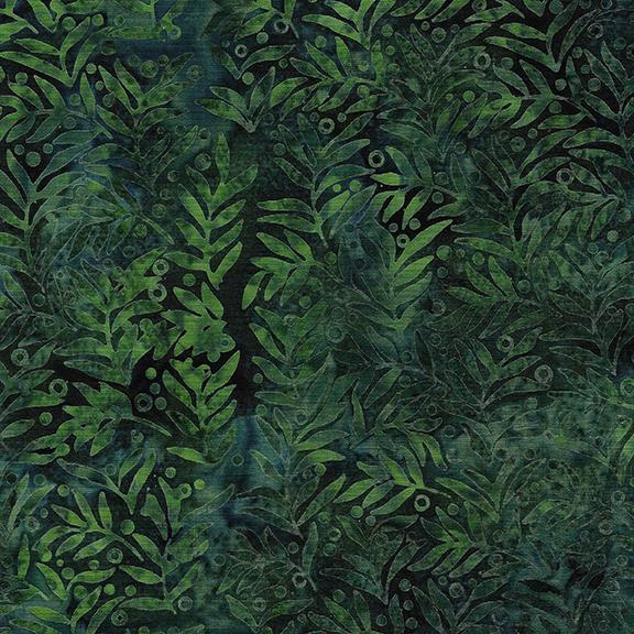 112418993 / Small Leaves with Dot-Teal Seaweed
