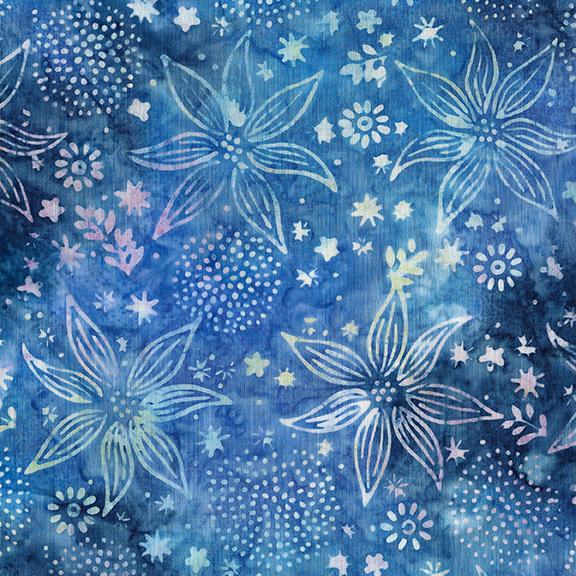 712408515 / Large Floral Mix-Blue Chambray