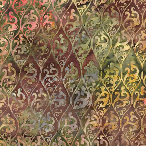 Abstract Swirls-Multi Green Brown Pinecone
