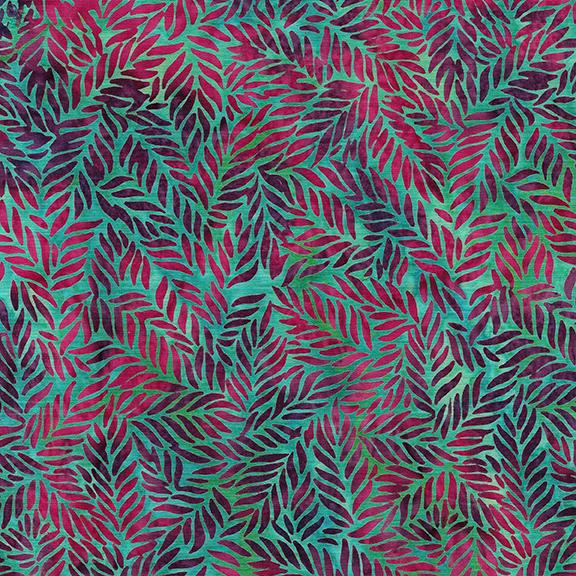 112411905 / Mini Tossed Leaves-Teal Aqua
