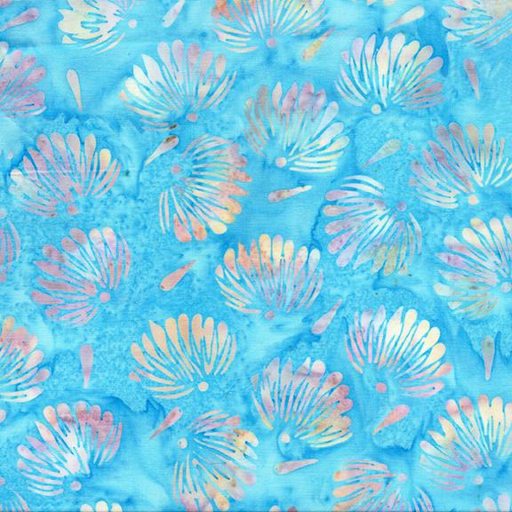 Floral Fan Tossed-Teal Pool