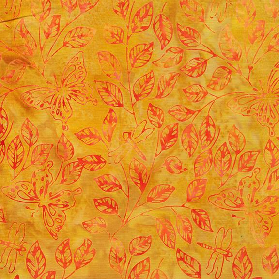 112507872 / Butterfly Dragonfly Leaves-Multi Orange Pink