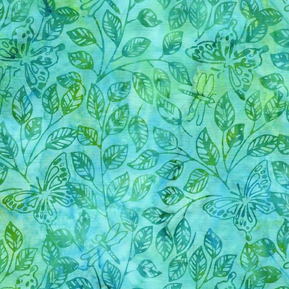 112507915 / Butterfly Dragonfly Leaves-Teal Sea Glass