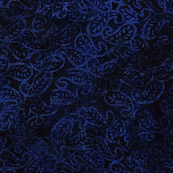 112513595 / Mini Leaf Paisley-Blue Midnight Blue