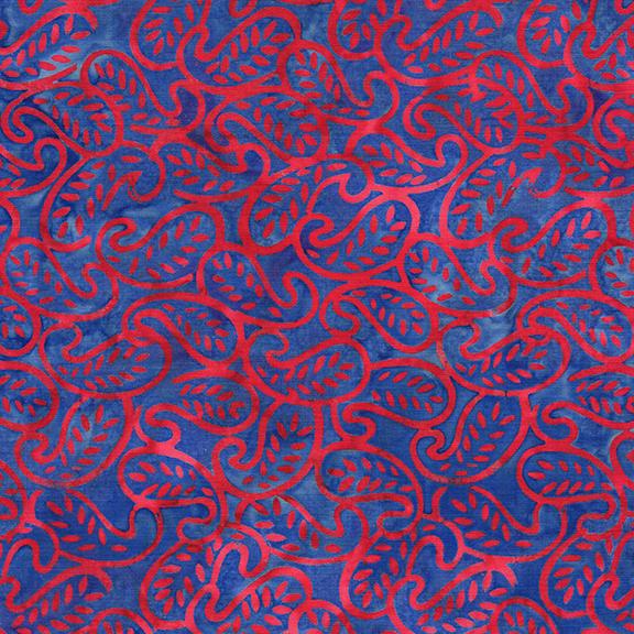 112513817 / Mini Leaf Paisley-Multi Red Blue