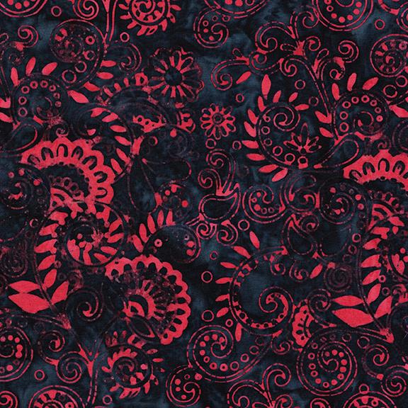 Floral Paisley-Multi Red Blue