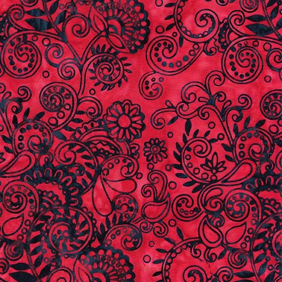 112516819 / Floral Paisley-Multi Red White blue