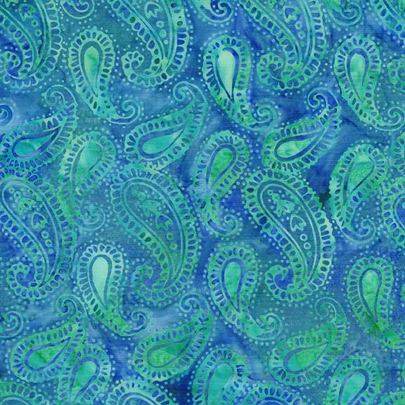 112512840 / Paisley-Multi Blue Green Marbles
