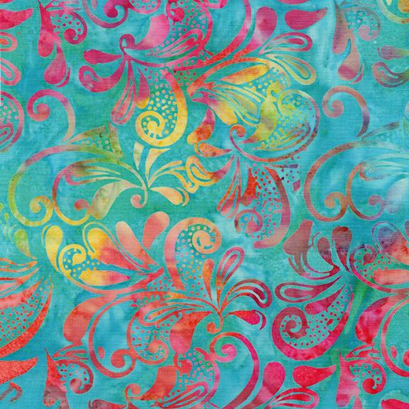112510851 / Lg Paisley Swirl-Multi Turquoise Green